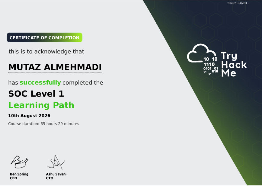 SOC L1 Certificate